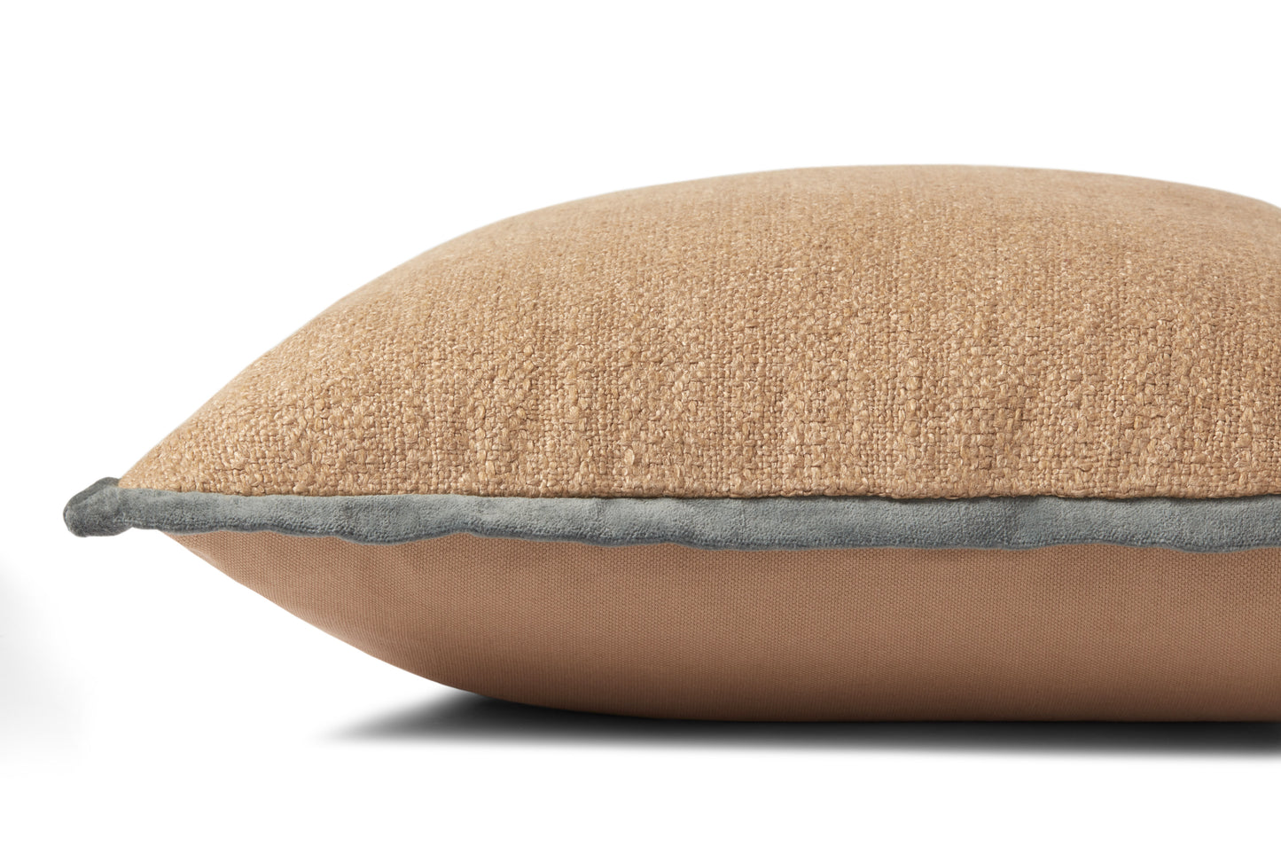 Amber Lewis x Loloi Aveline PAL0034 Natural / Blue 18'' x 18'' Cover w/Down Pillow