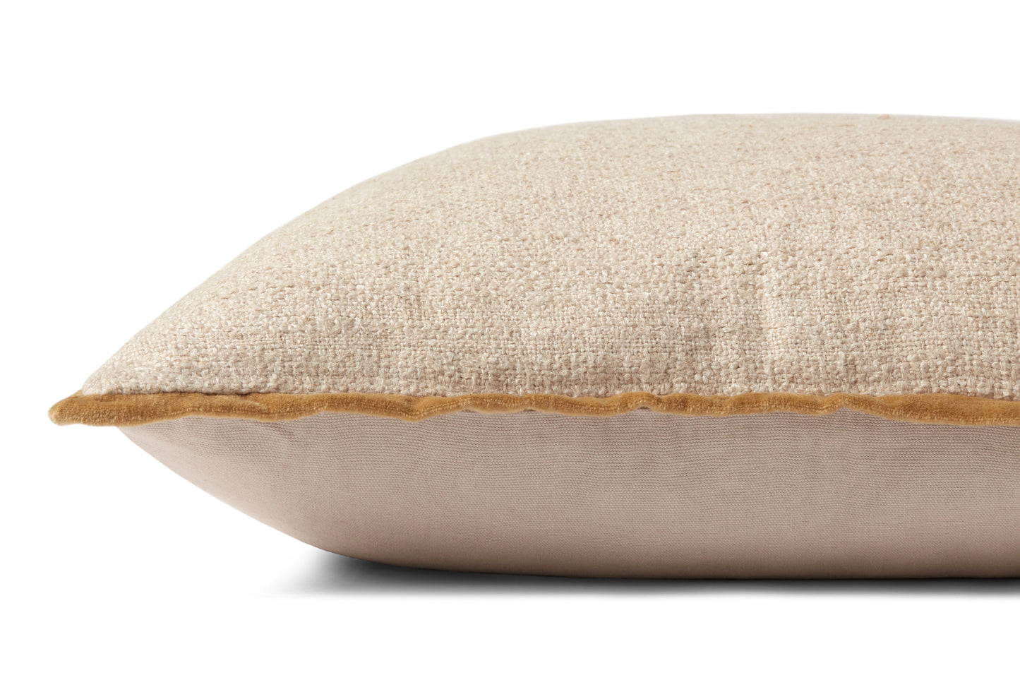 Amber Lewis x Loloi Aveline PAL0035 Ivory / Gold 22'' x 22'' Cover Only Pillow