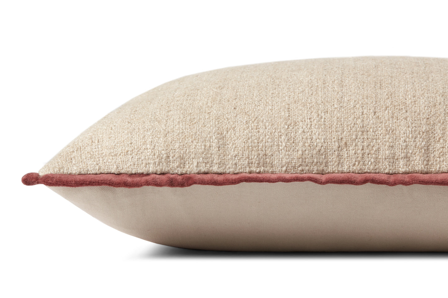 Amber Lewis x Loloi Aveline PAL0035 Ivory / Wine 16'' x 26'' Cover w/Poly Pillow
