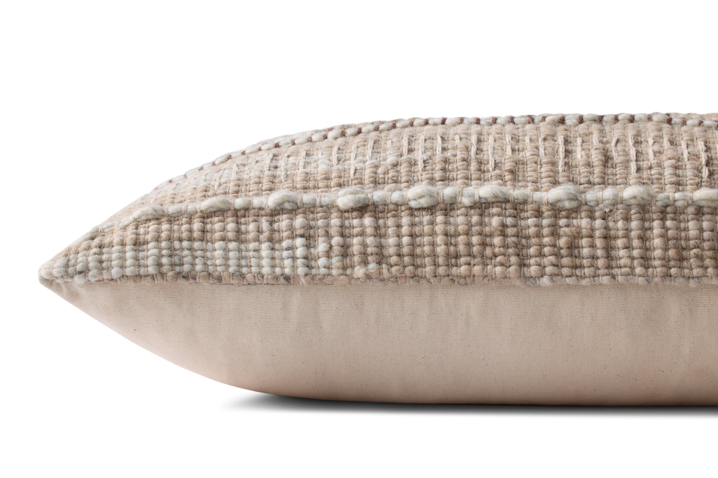 Loloi PLL0124 Ivory / Beige 12'' x 27'' Cover w/Down Pillow