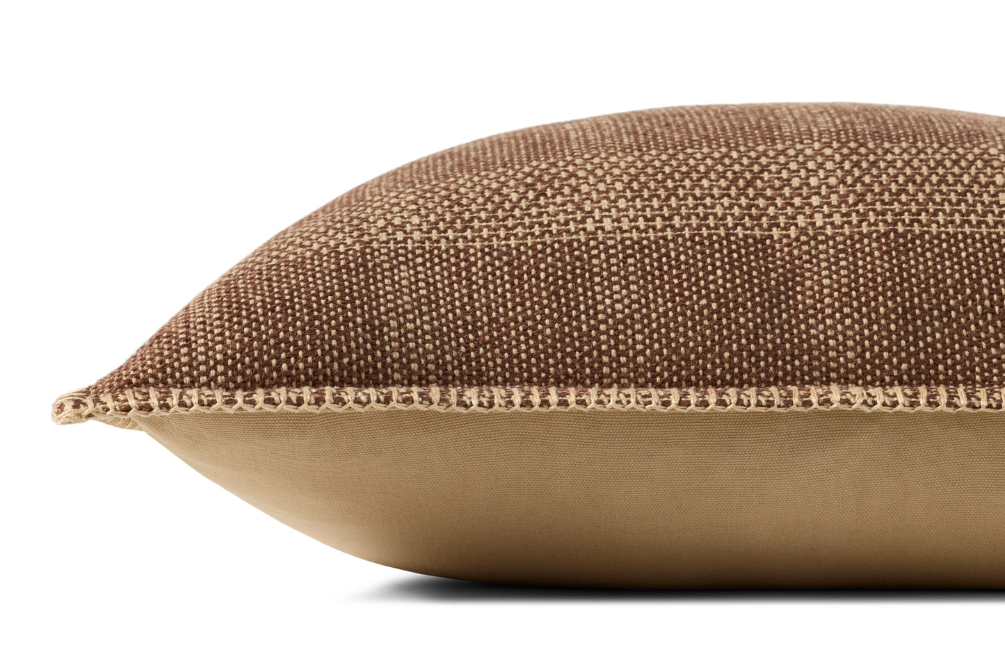 Loloi PLL0132 Brown / Tan 20'' x 20'' Cover w/Down Pillow