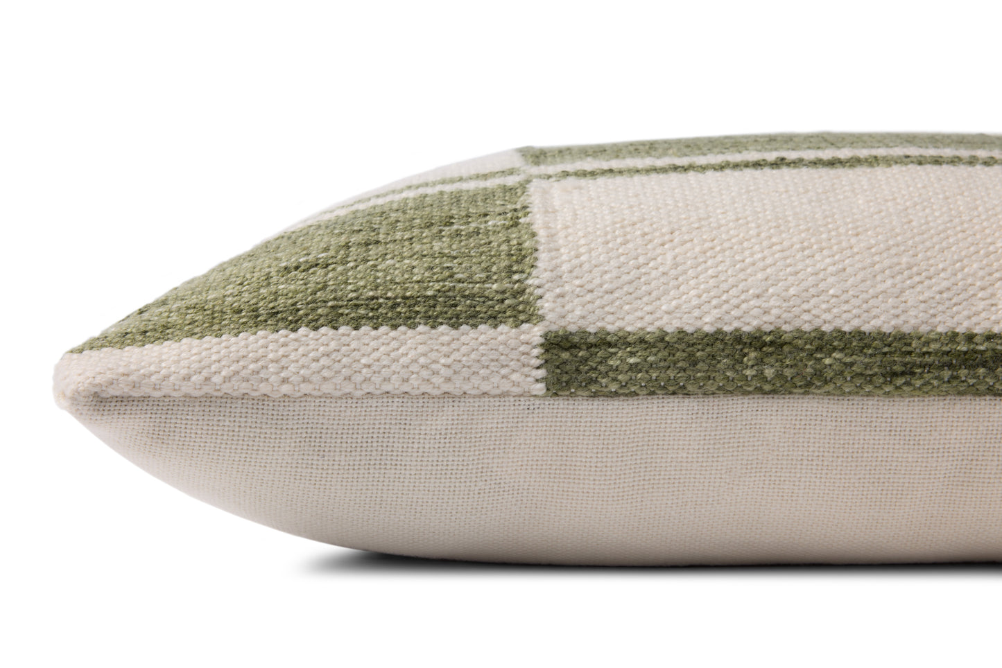 Loloi PLL0139 Ivory / Green 16'' x 26'' Cover w/Down Pillow