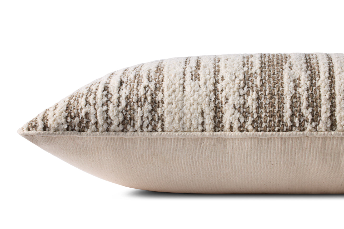 Loloi PLL0141 Dark Taupe / Ivory 13'' x 35'' Cover w/Down Pillow