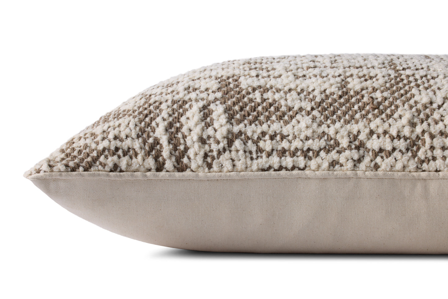 Loloi PLL0141 Dark Taupe / Ivory 22'' x 22'' Cover Only Pillow