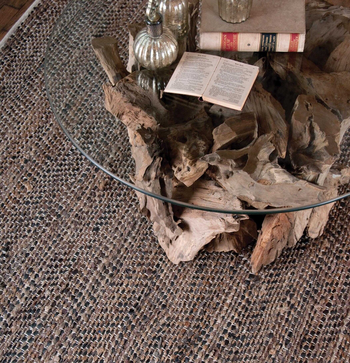 Uttermost Tobais Rescued Leather & Hemp Rug