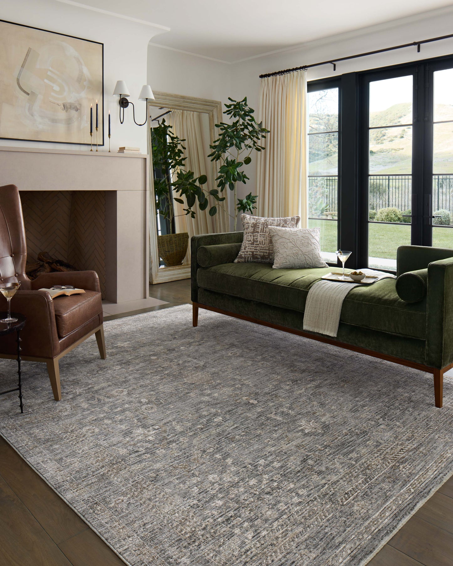 Loloi Tabitha Stone / Natural 6'-7" x 9'-2" Area Rug