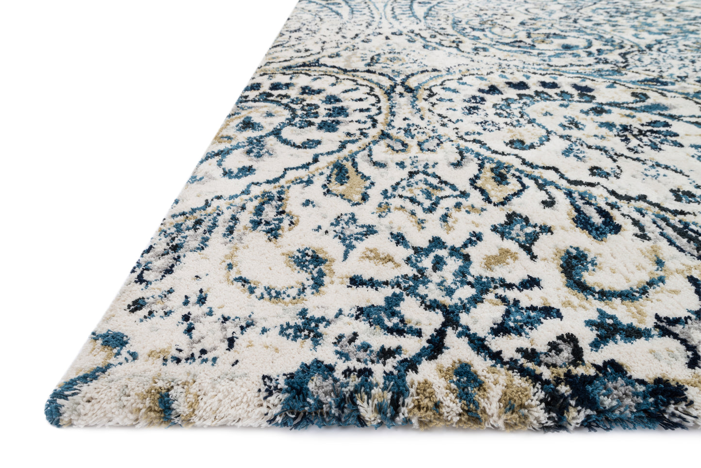 Loloi Torrance Ivory / Indigo 3'-9" x 5'-9" Accent Rug