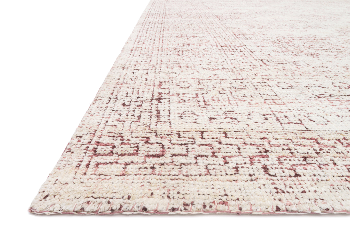 Loloi Vestige White / Berry 6'-0" x 9'-0" Area Rug