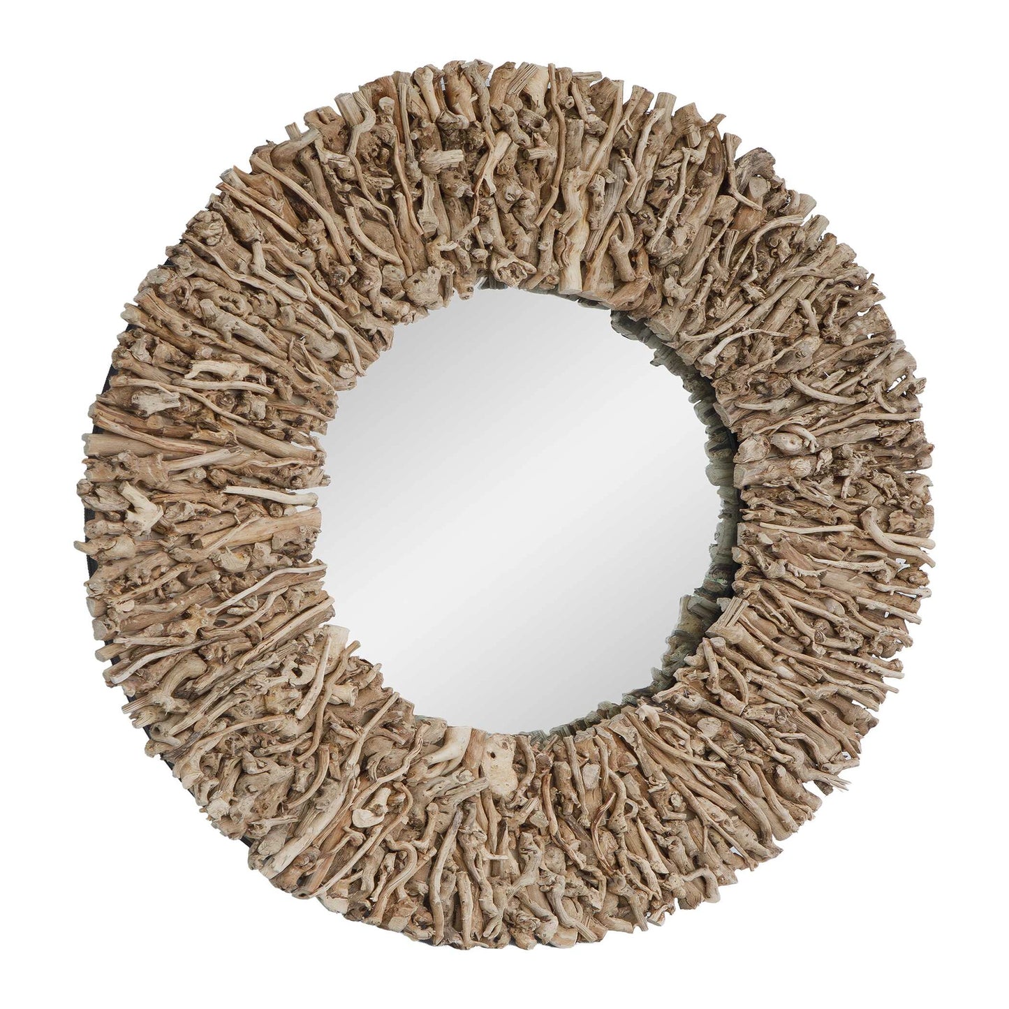 Uttermost Rossetti Round Interwoven Wood Mirror