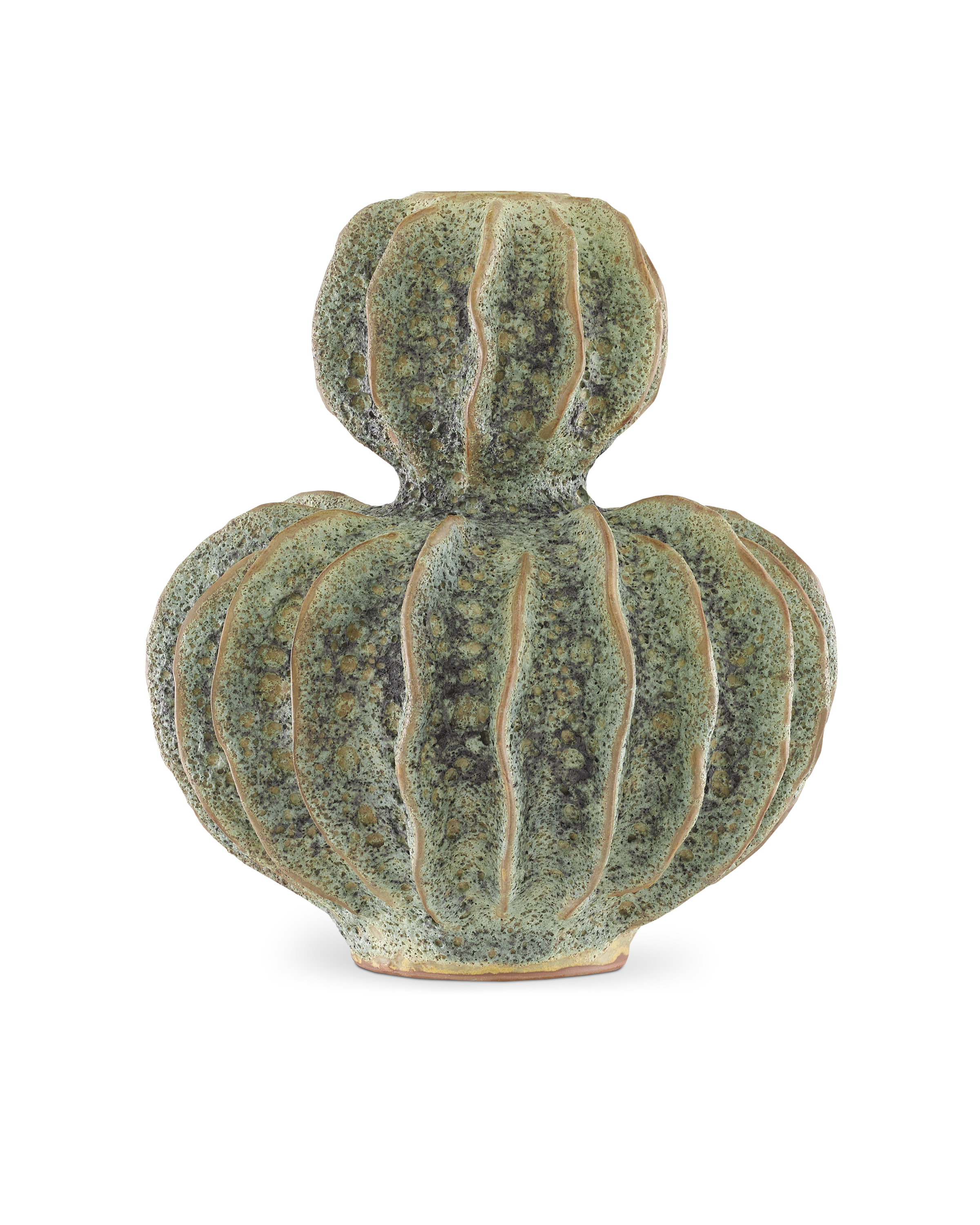 Sunken Boat Double Gourd Green Vase - Thumbnail 2