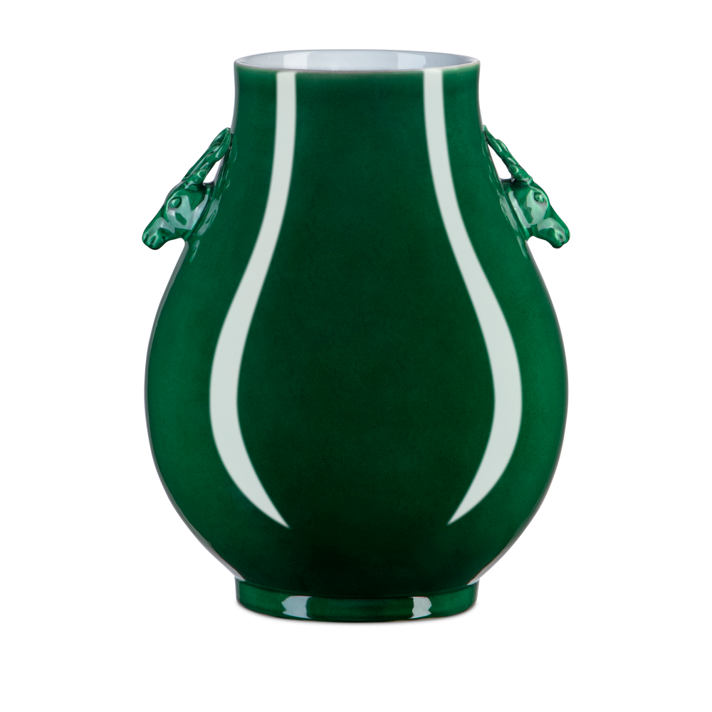 Imperial Green Deer Ears Vase.