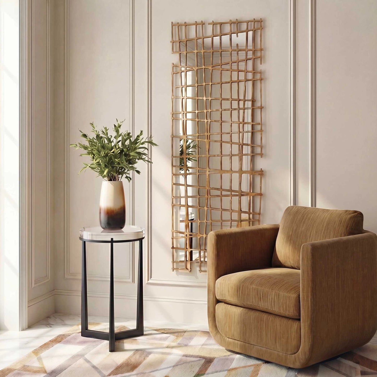 Uttermost Golden Intersection Mirrored Wall Decor