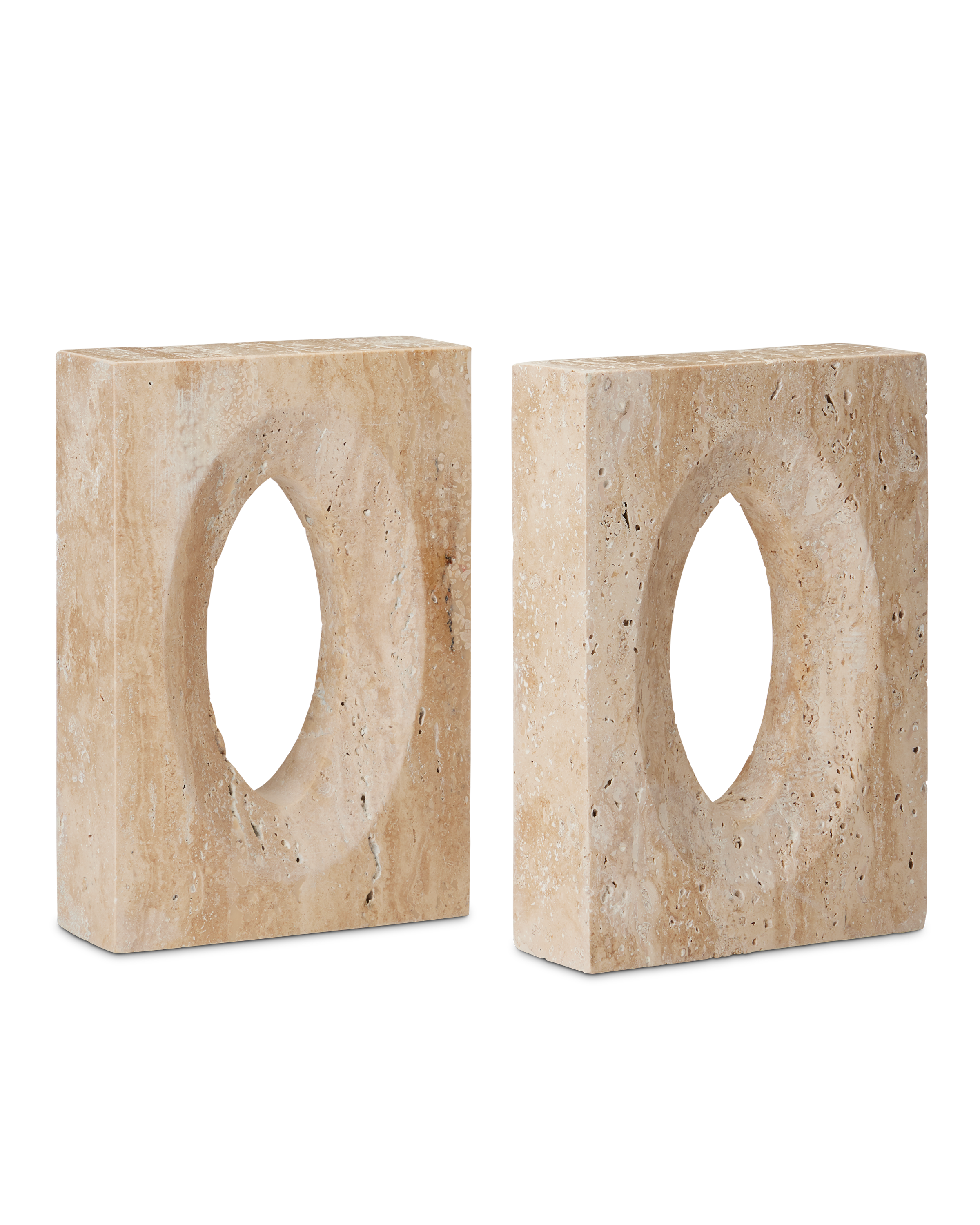 Demi Travertine Bookends Set of 2