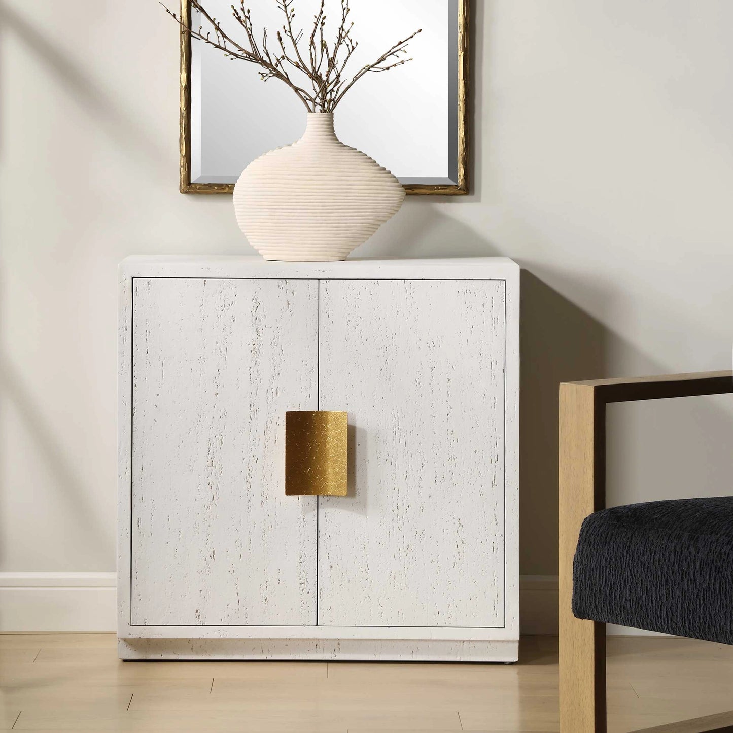Uttermost Emma 2 Door White Cabinet