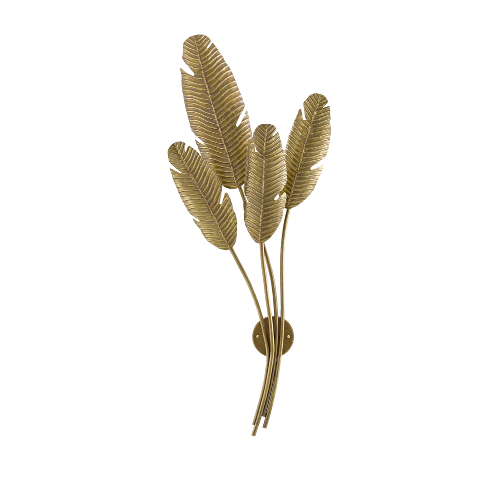 Tropical Brass Multi-Leaf Wall Sconce