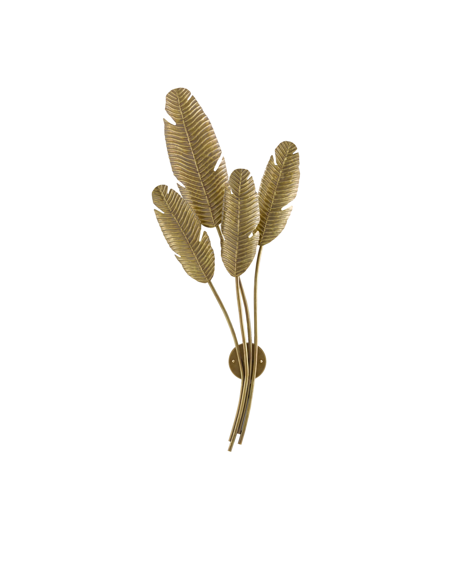 Tropical Brass Multi-Leaf Wall Sconce