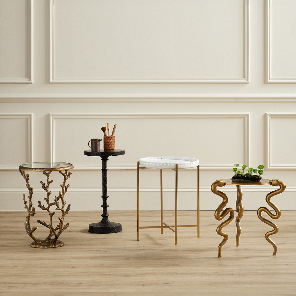 Coral Brass Accent Table
