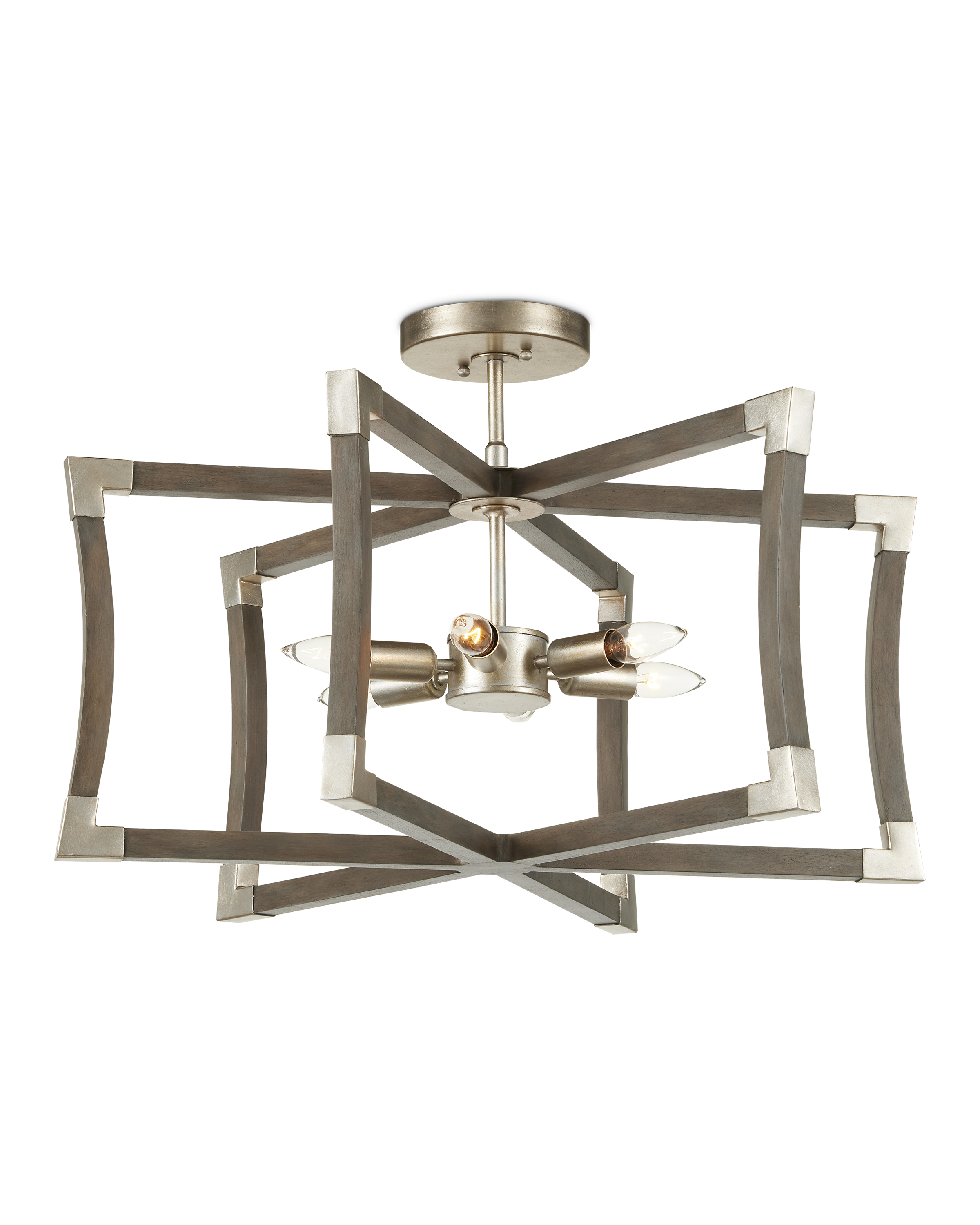 Bastian Small Gray Semi-Flush Mount - Thumbnail 4