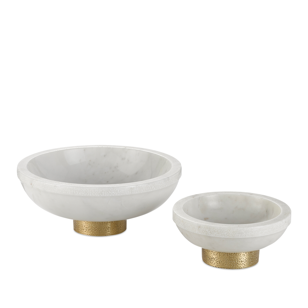 Valor Large White Marble Bowl