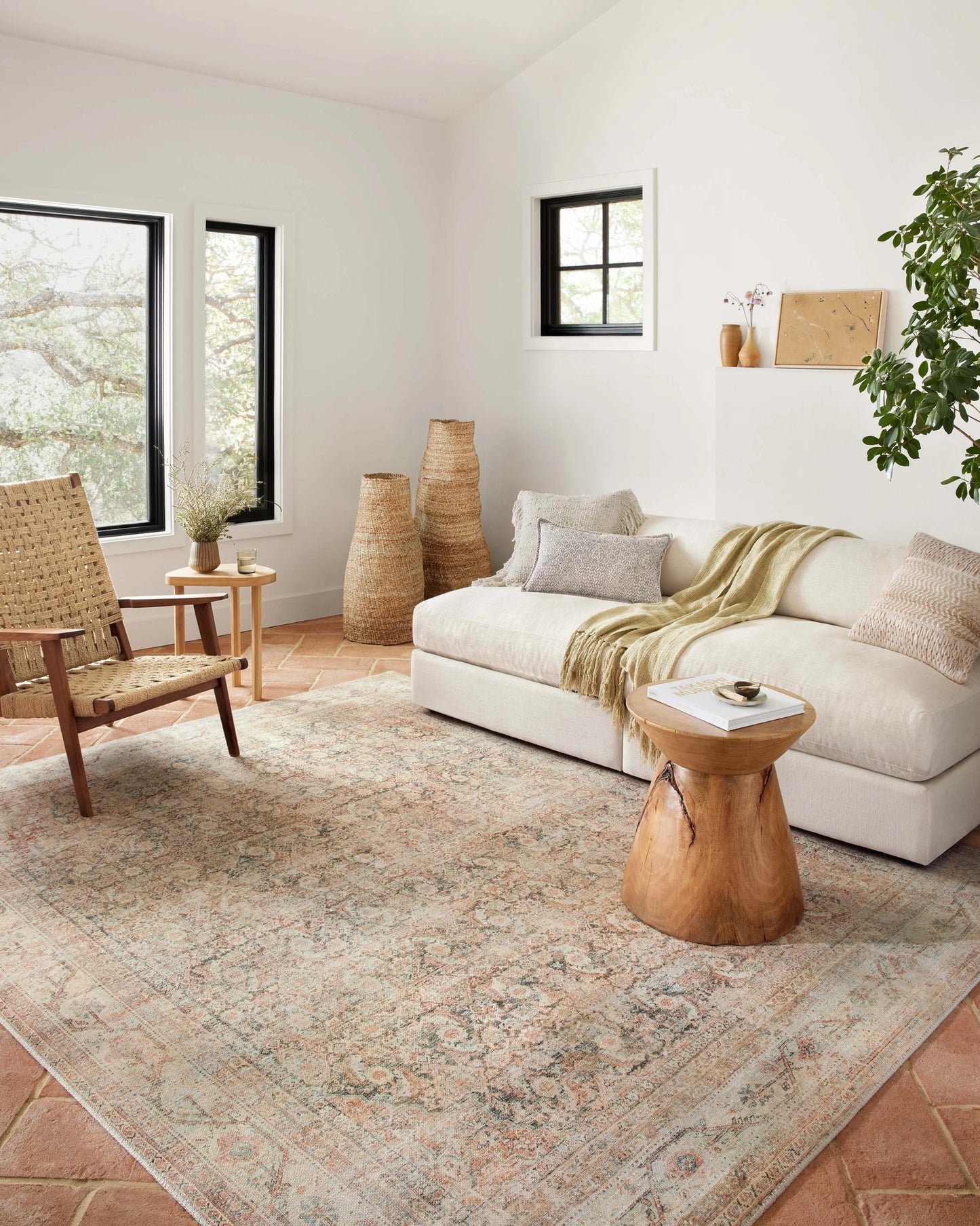 Loloi Adrian Natural / Apricot 2'-6" x 7'-6" Runner Rug