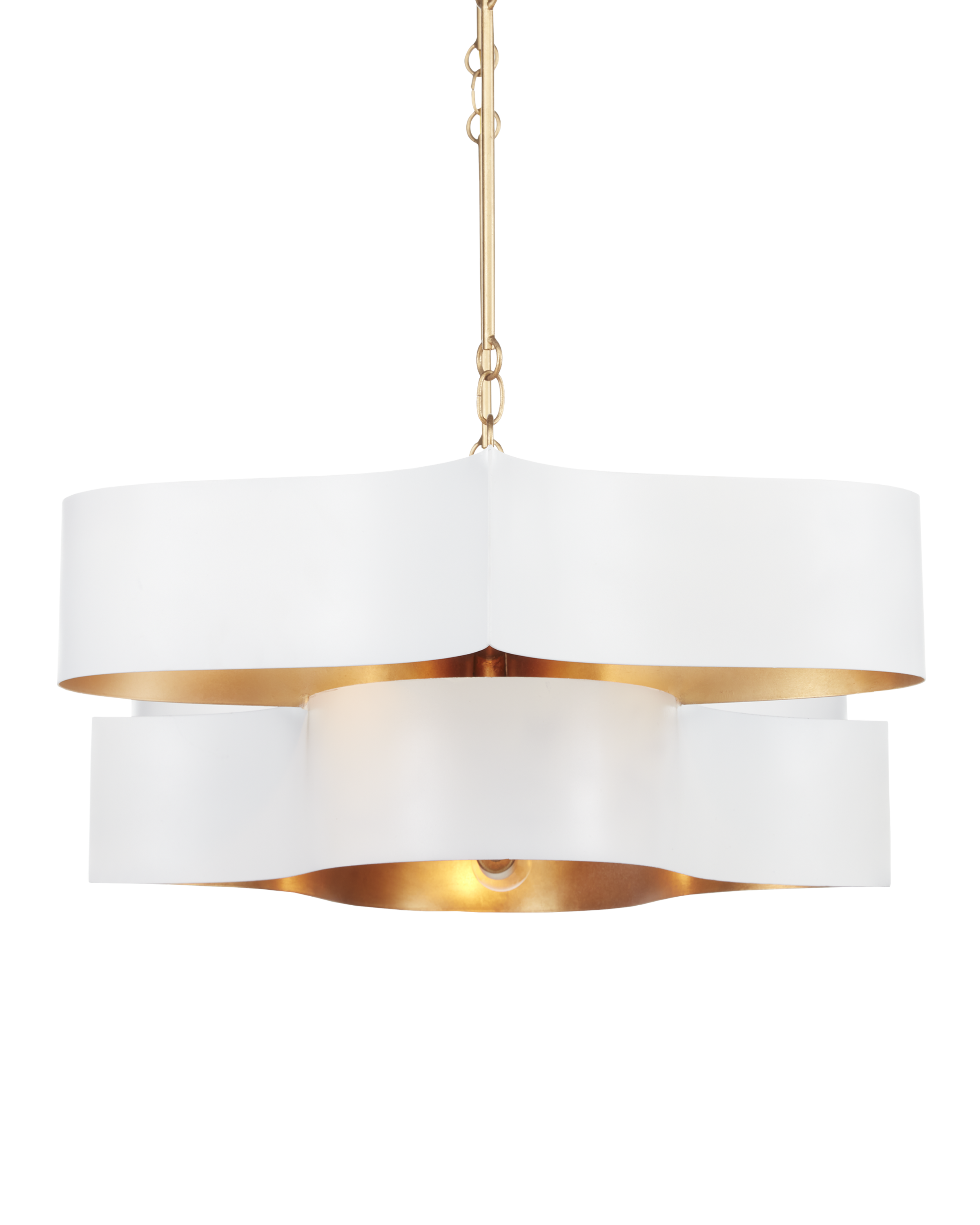 Grand Lotus Oval White Chandelier