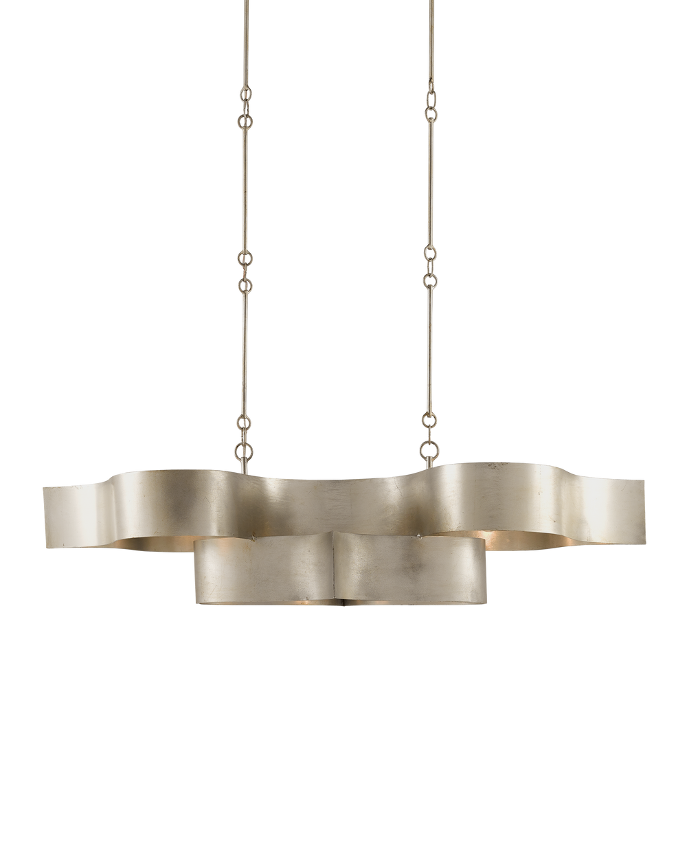 Grand Lotus Oval Silver Chandelier