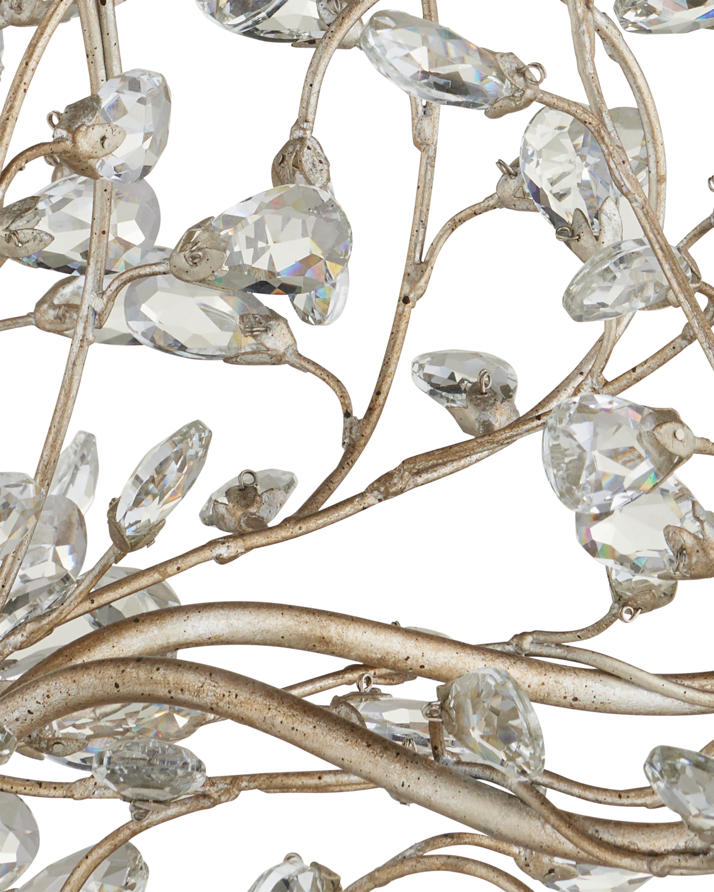 Crystal Bud Medium Silver Chandelier - Thumbnail 5
