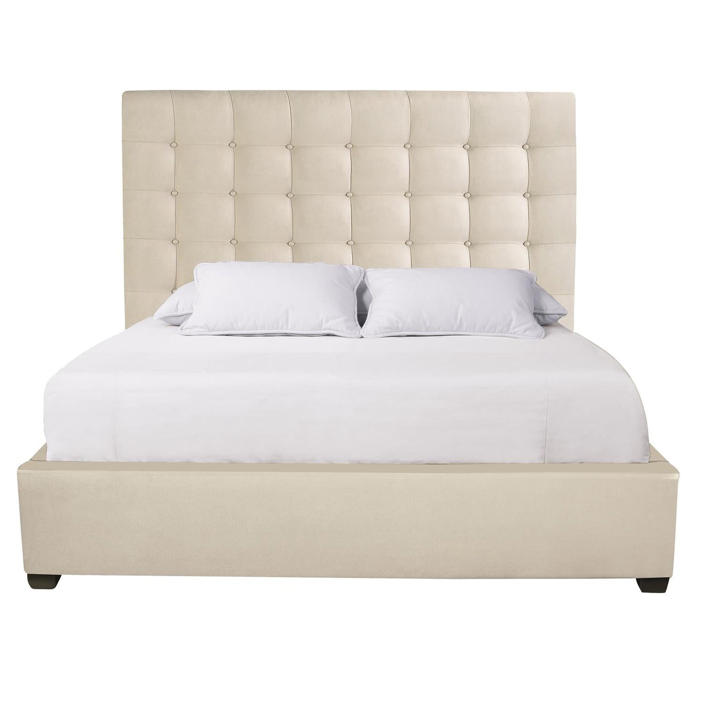 Avery Fabric Button - Tufted Panel King Bed - Custom - #shop_name King Bed