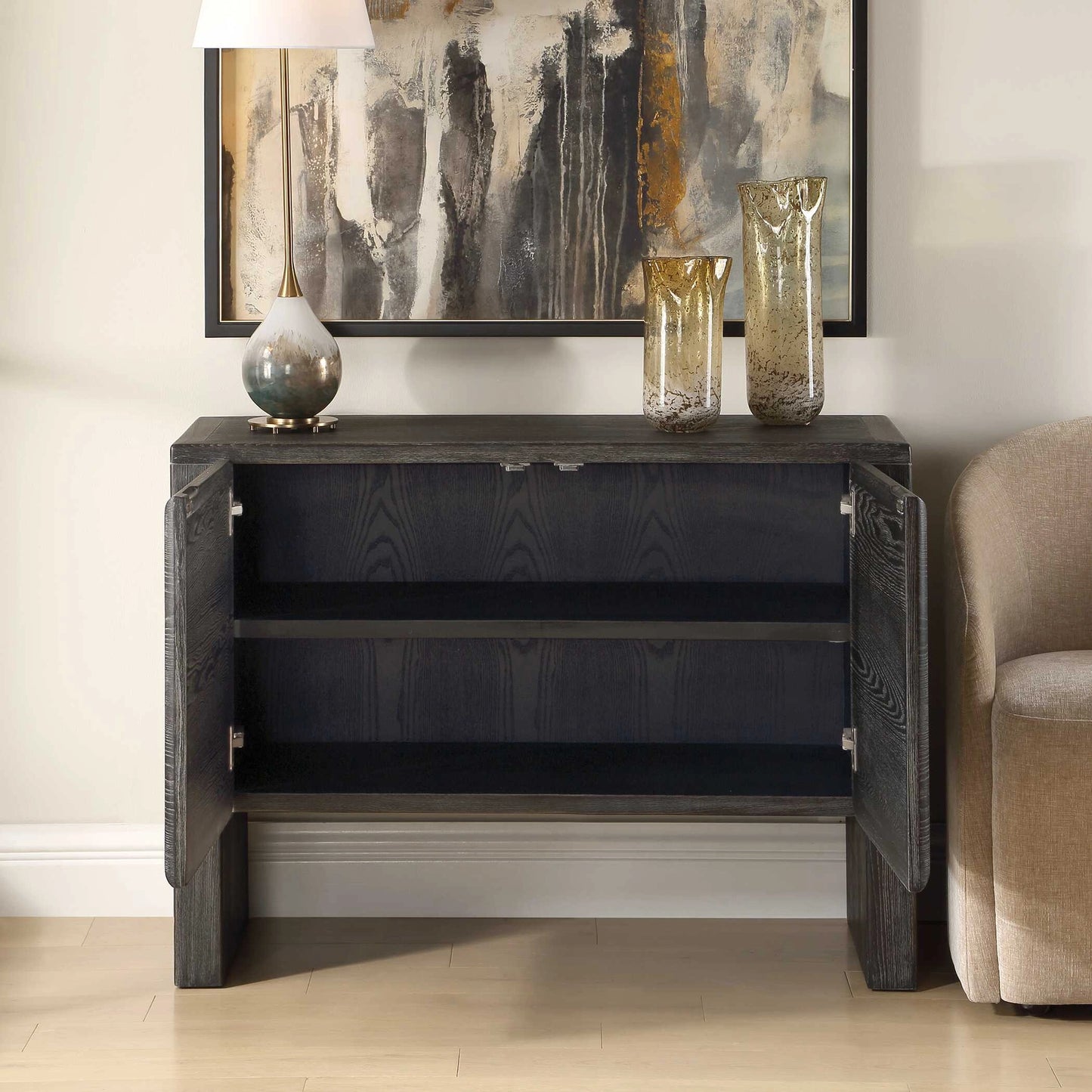 Uttermost Bierk Dark Stain 2 Door Cabinet
