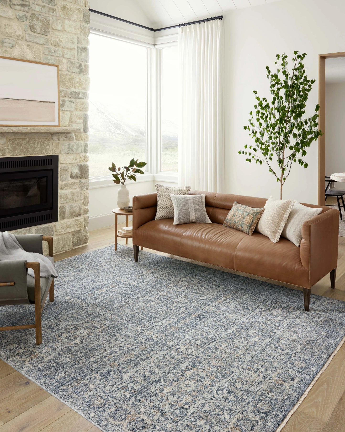Angela Rose x Loloi Blake Denim / Taupe 18" x 18" Sample Rug