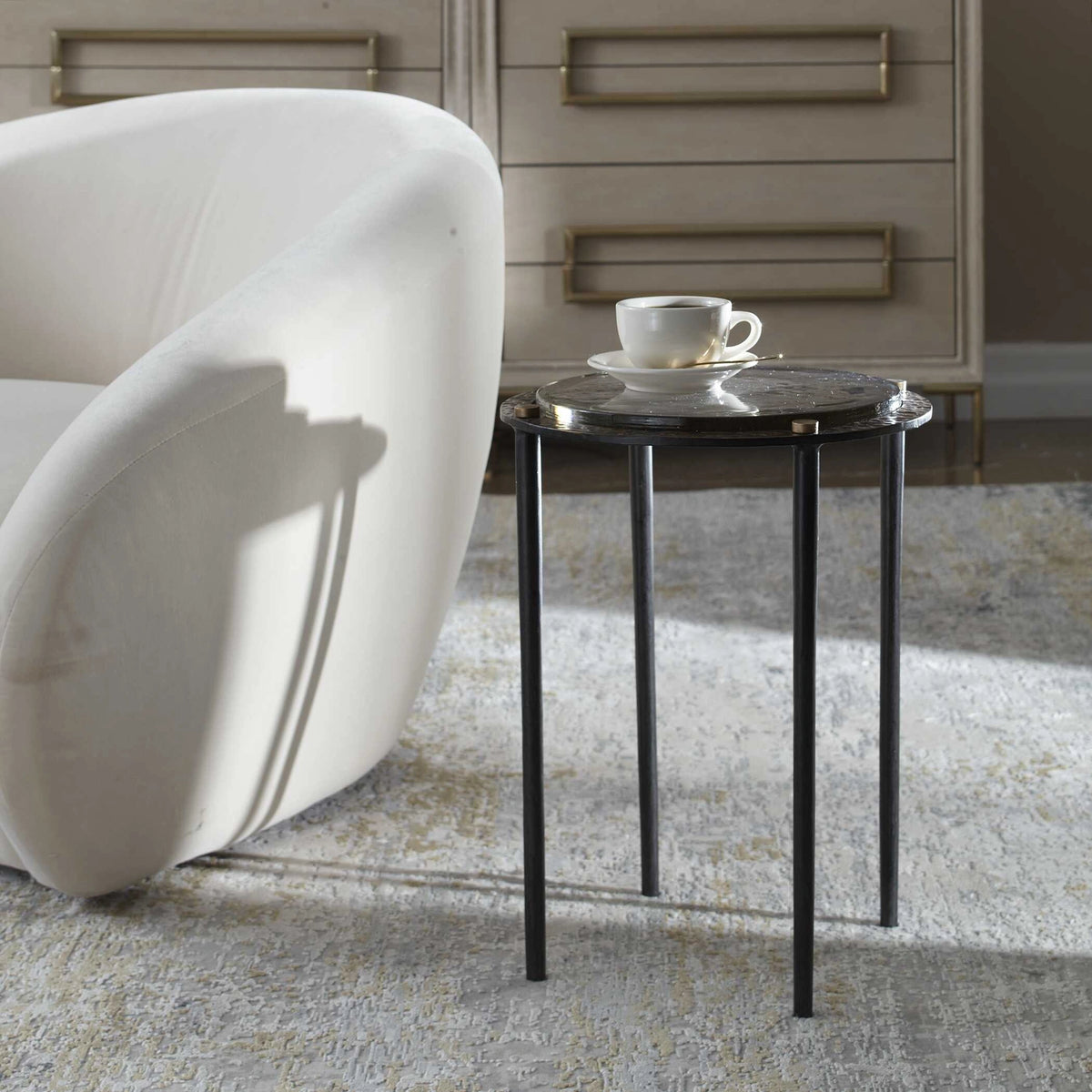 Kennington Round Glass Accent Table