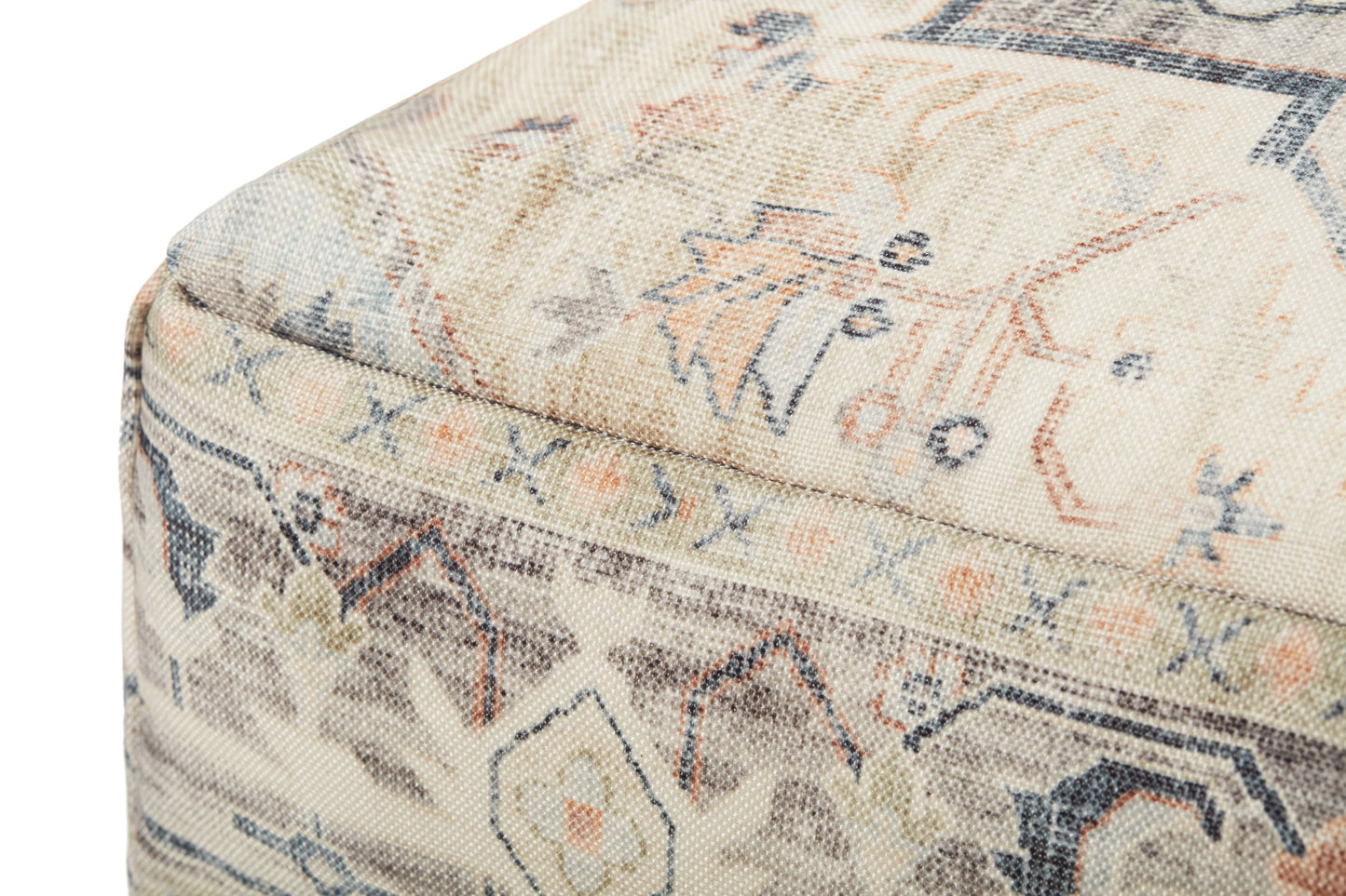 Loloi LPF0021 Beige / Multi 24"W x 24"D x 8"H Pouf