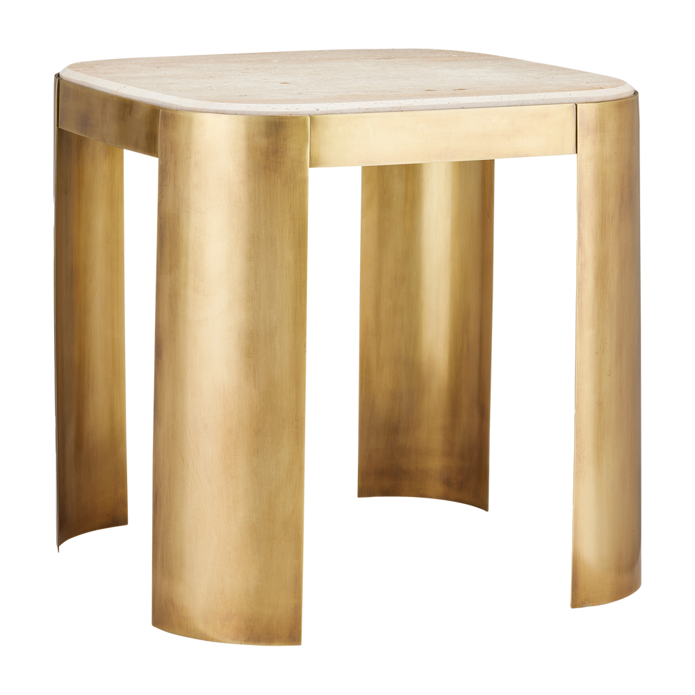 Sev Travertine Accent Table