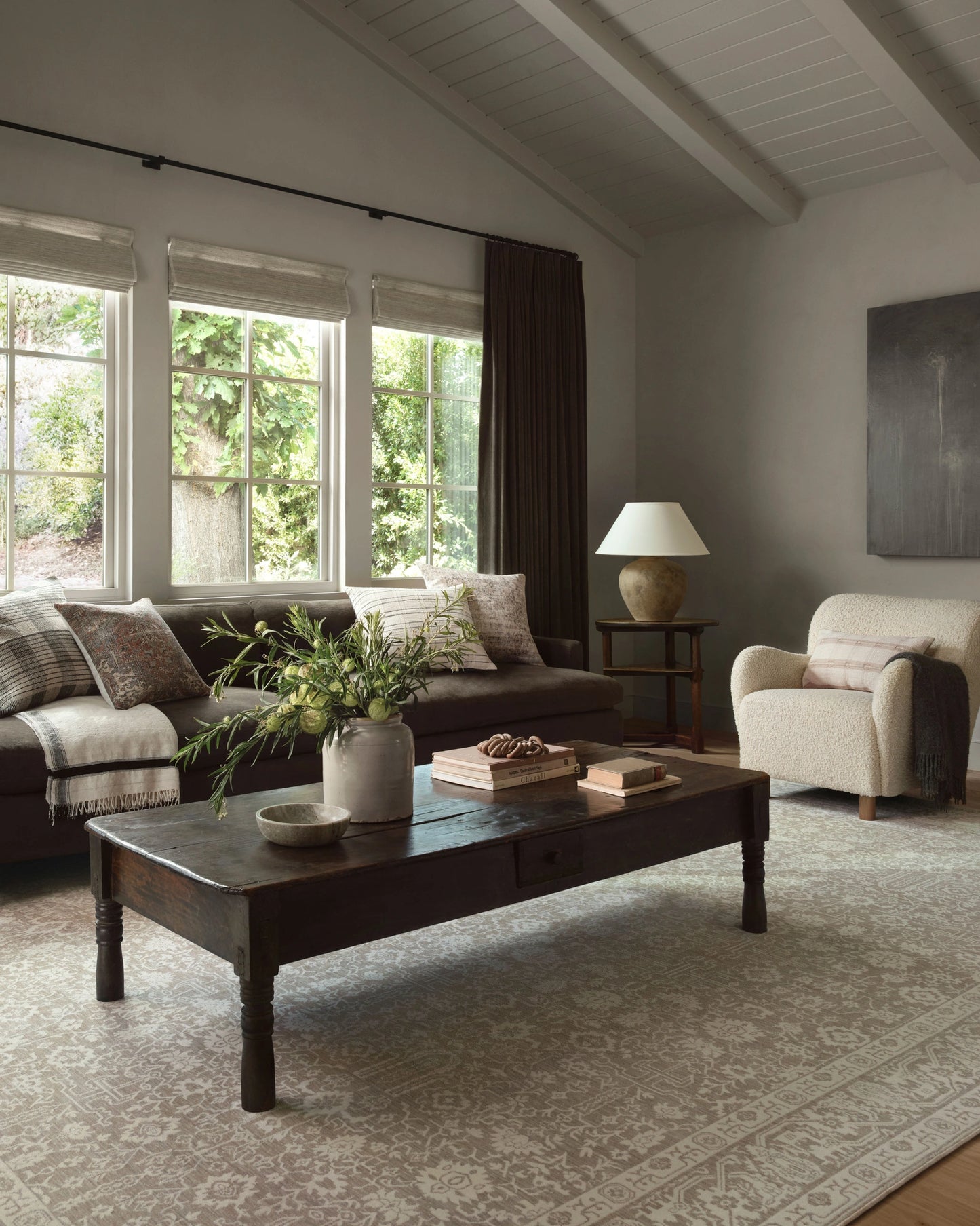 Amber Lewis x Loloi Zuma Sand / Stone 11'-6" x 15'-7" Area Rug