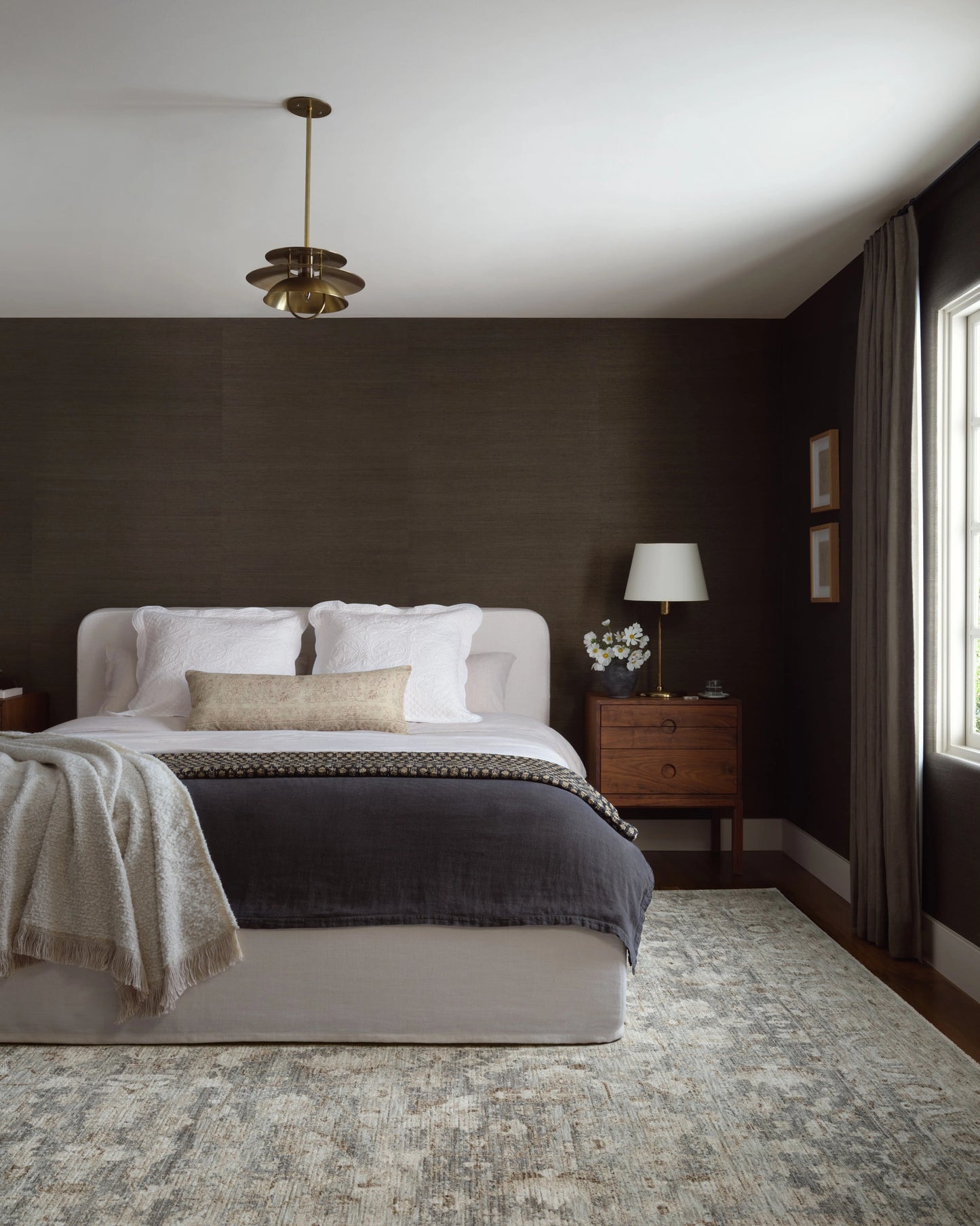 Amber Lewis x Loloi Honora Slate / Beige 6'-7" x 9'-2" Area Rug