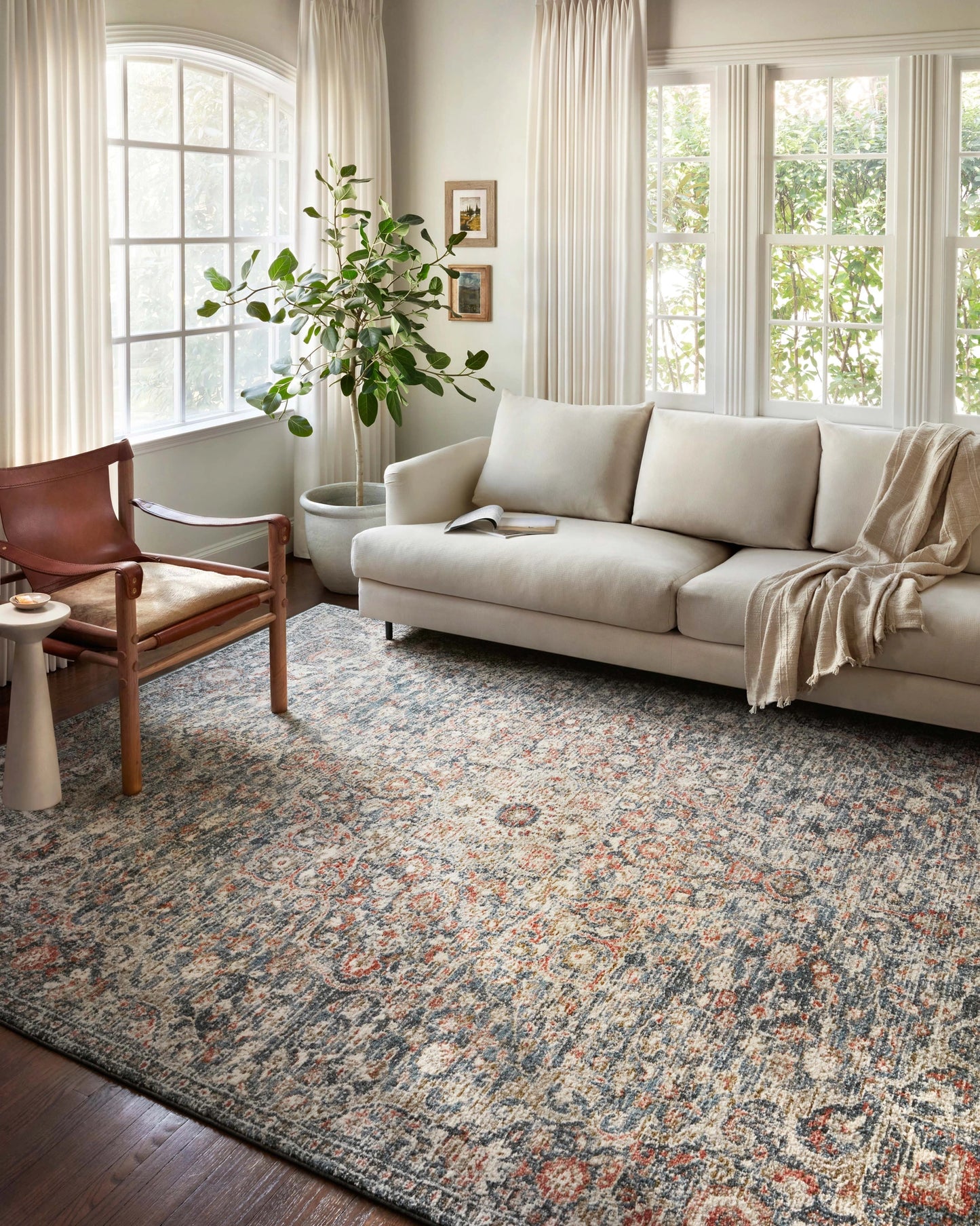 Loloi Saban Blue / Spice 2'-7" x 12'-0" Runner Rug