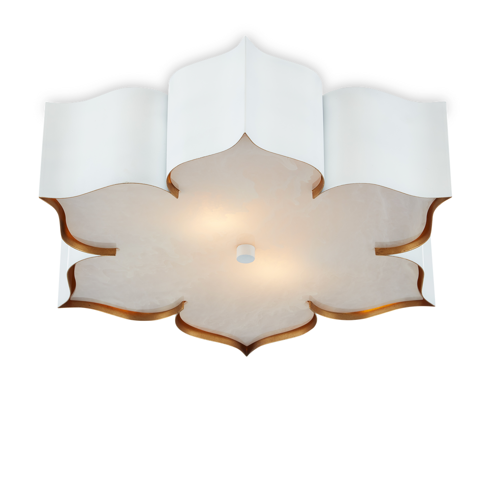 Grand Lotus White Flush Mount