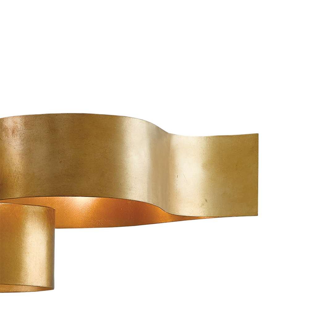 Grand Lotus Oval Gold Chandelier