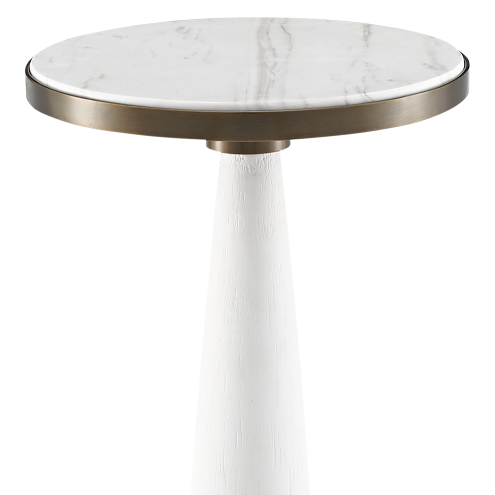 Greta White Drinks Table