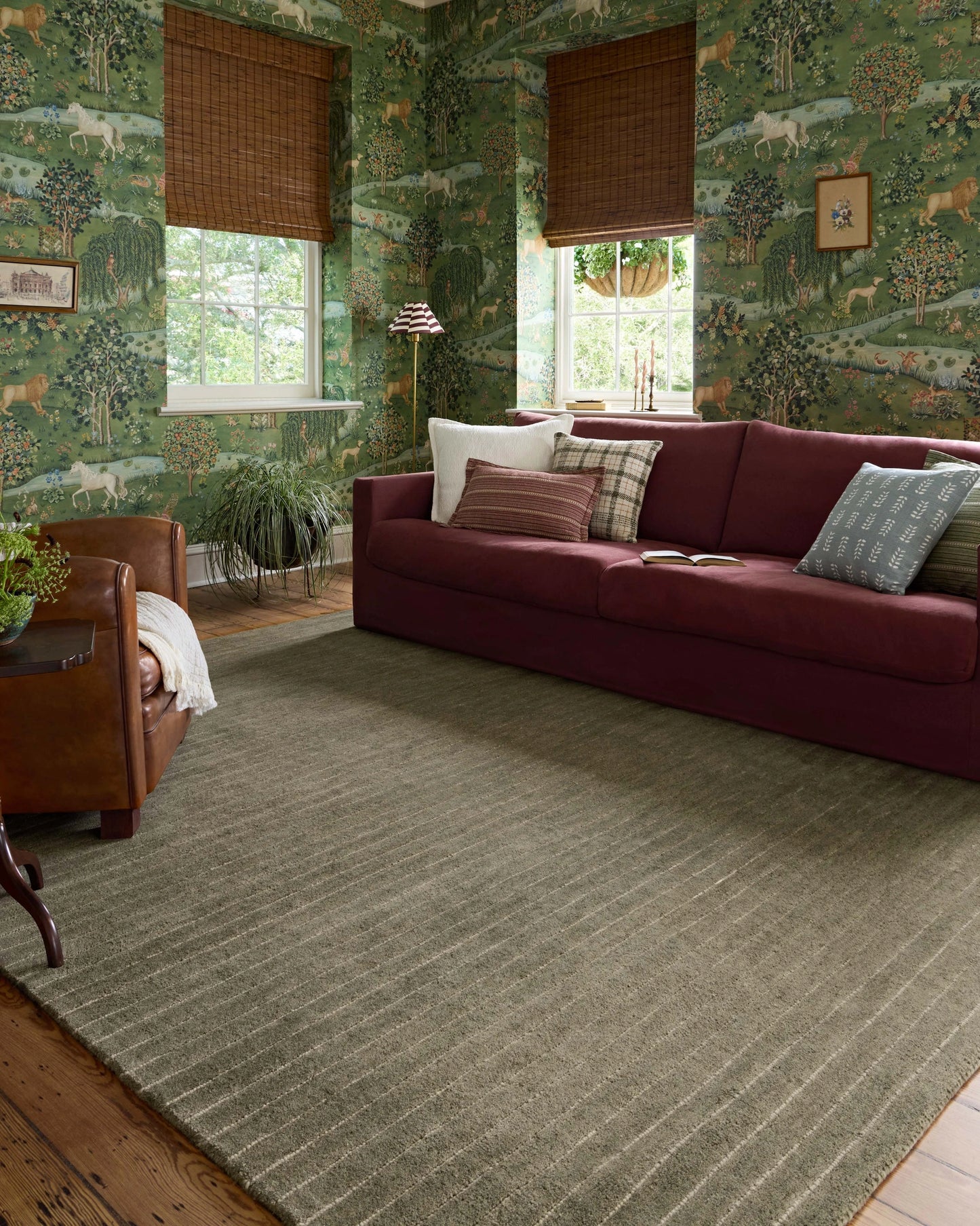 Chris Loves Julia x Loloi Henry Olive / Ivory 3'-6" x 5'-6" Accent Rug