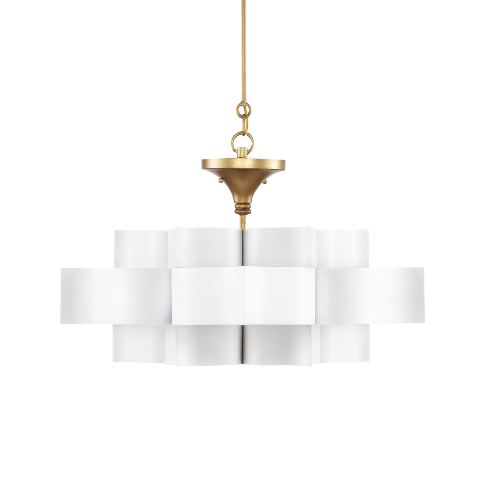 Grand Lotus Small White Chandelier