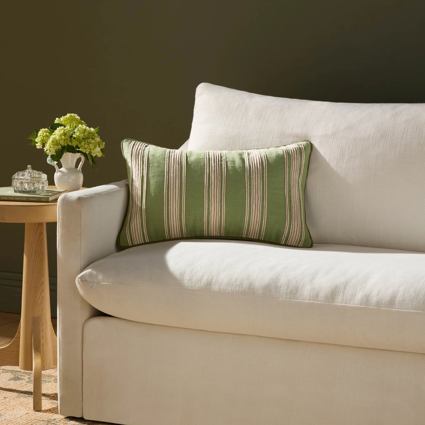 Chris Loves Julia x Loloi Verona Green 13'' x 21'' Pillow Cover Only