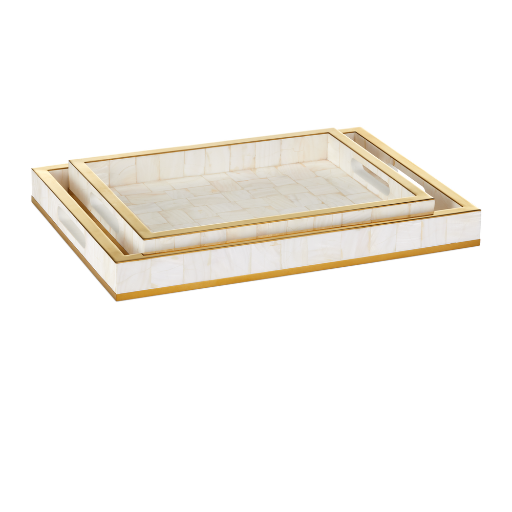 
                      
                        Casey Mother of Pearl Tray Set of 2.
                      
                    