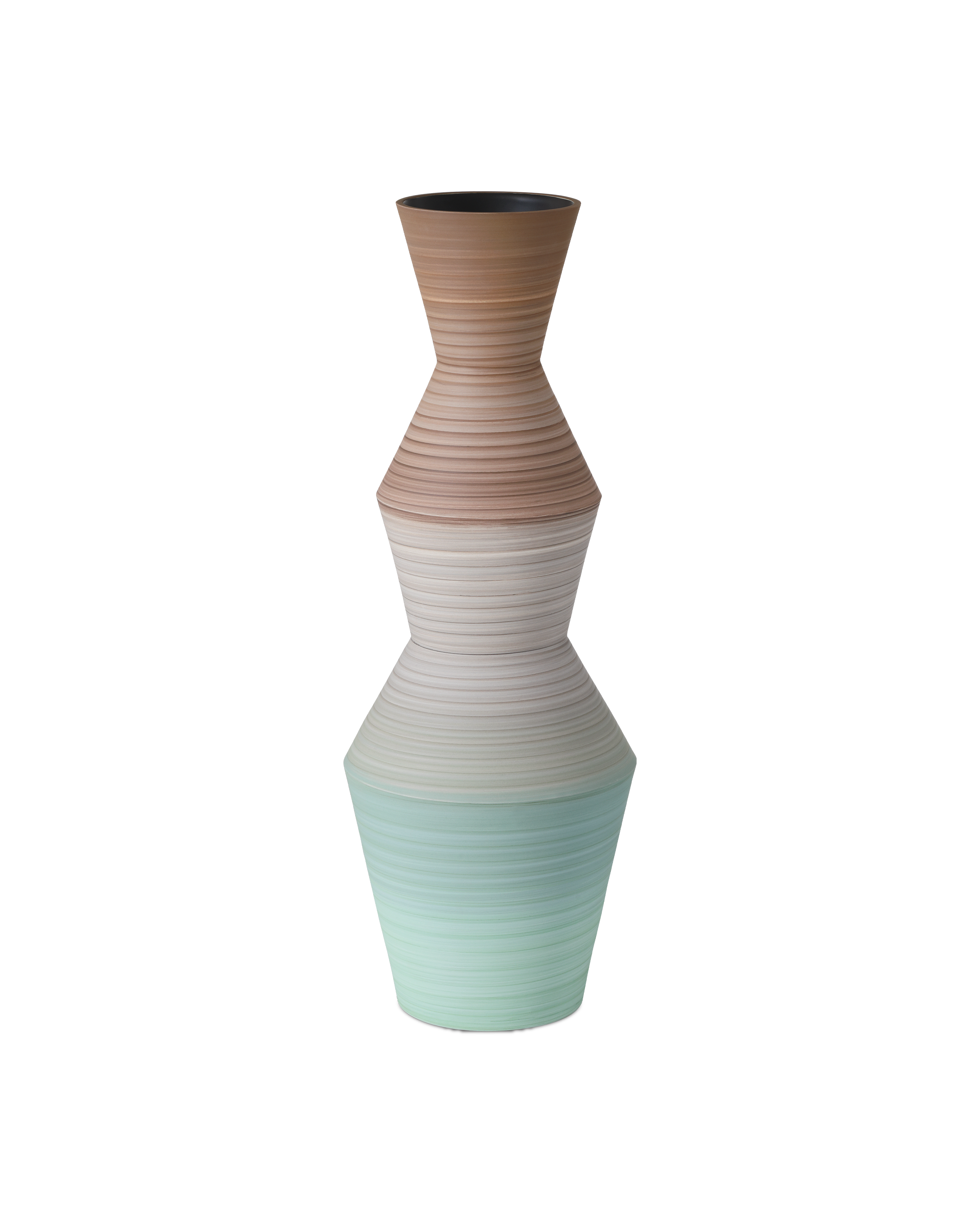 Happy 80's Brown & Pale Blue Vase Set of 2 - Thumbnail 3