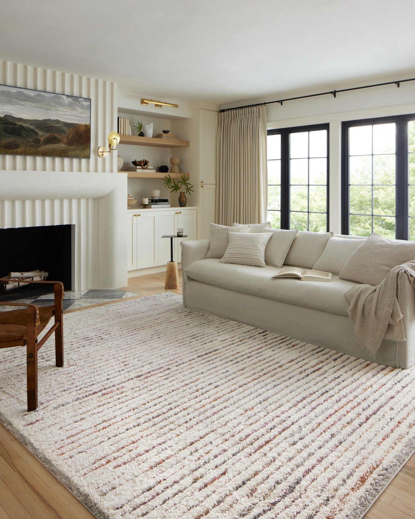 Loloi Levitt Shag Ivory / Multi 2'-7" x 12'-0" Runner Rug