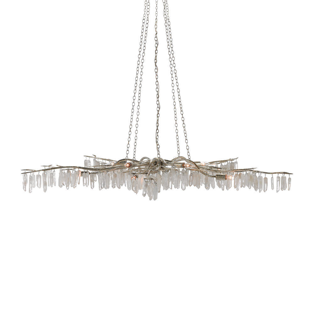 Forest Light Silver Chandelier – Silver Chandelier with Quartz Crystals ...