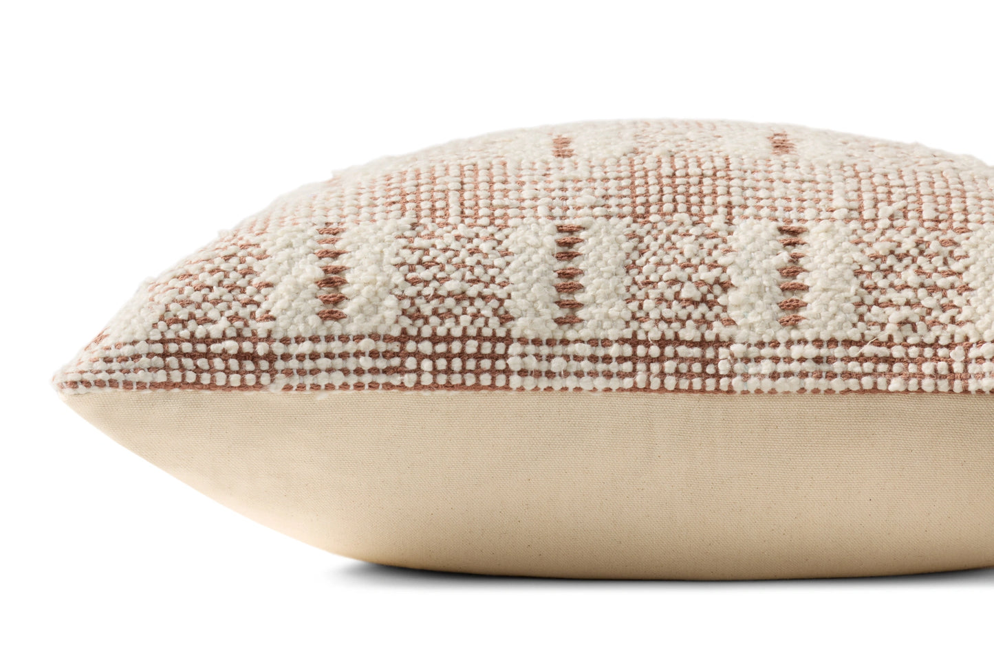 Loloi Ivory / Rust 18'' x 18'' Cover w/Poly Pillow