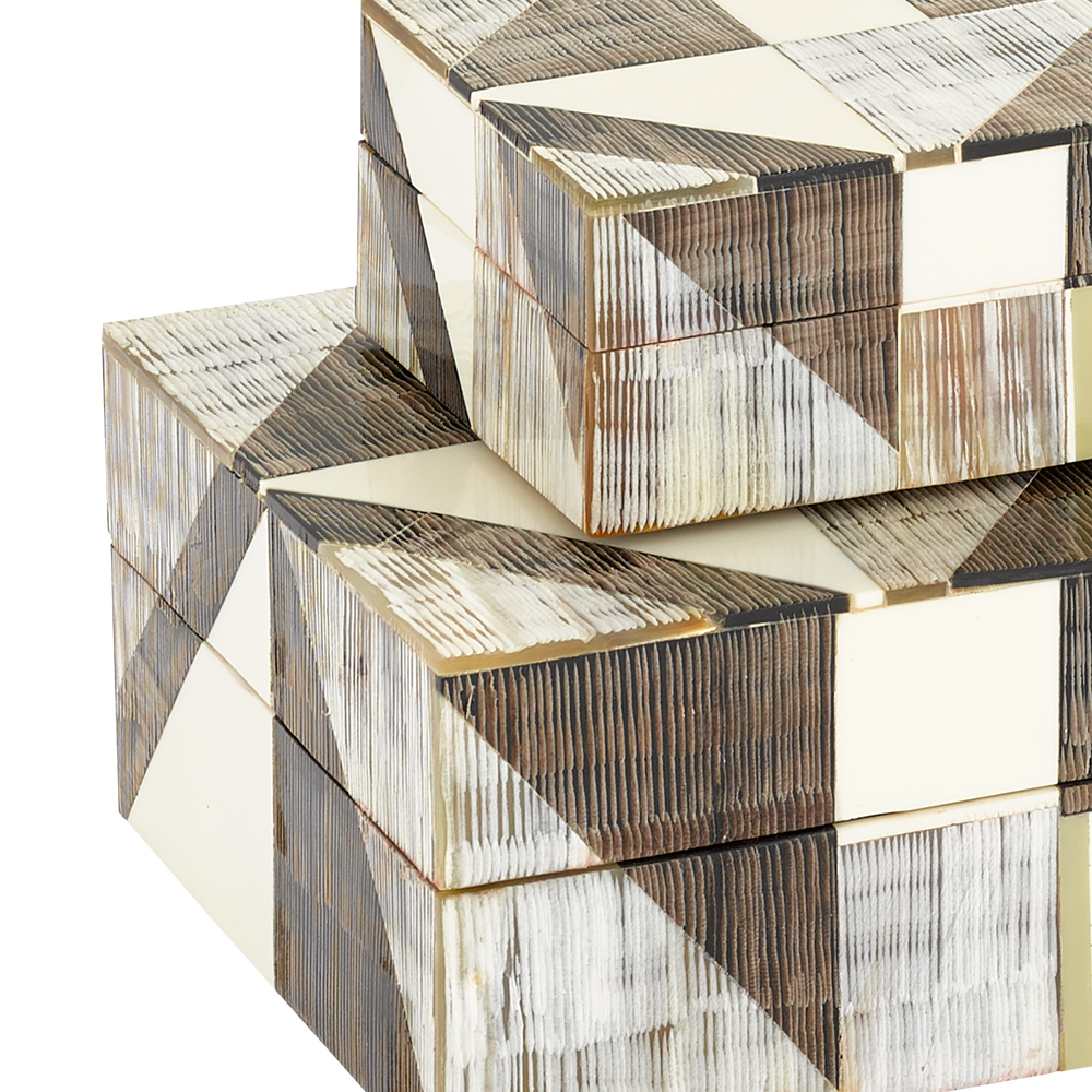 Modernist Bone & Horn Boxes Set of 2.