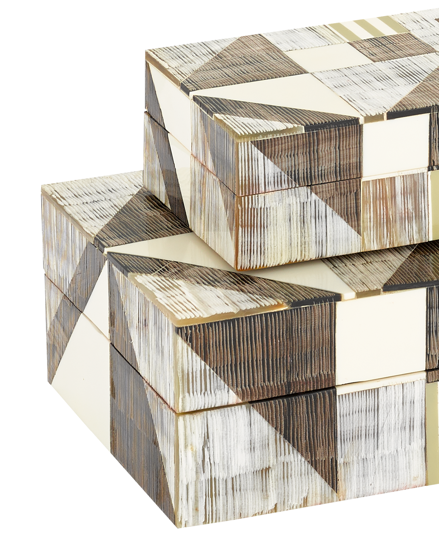 Modernist Bone & Horn Boxes Set of 2.