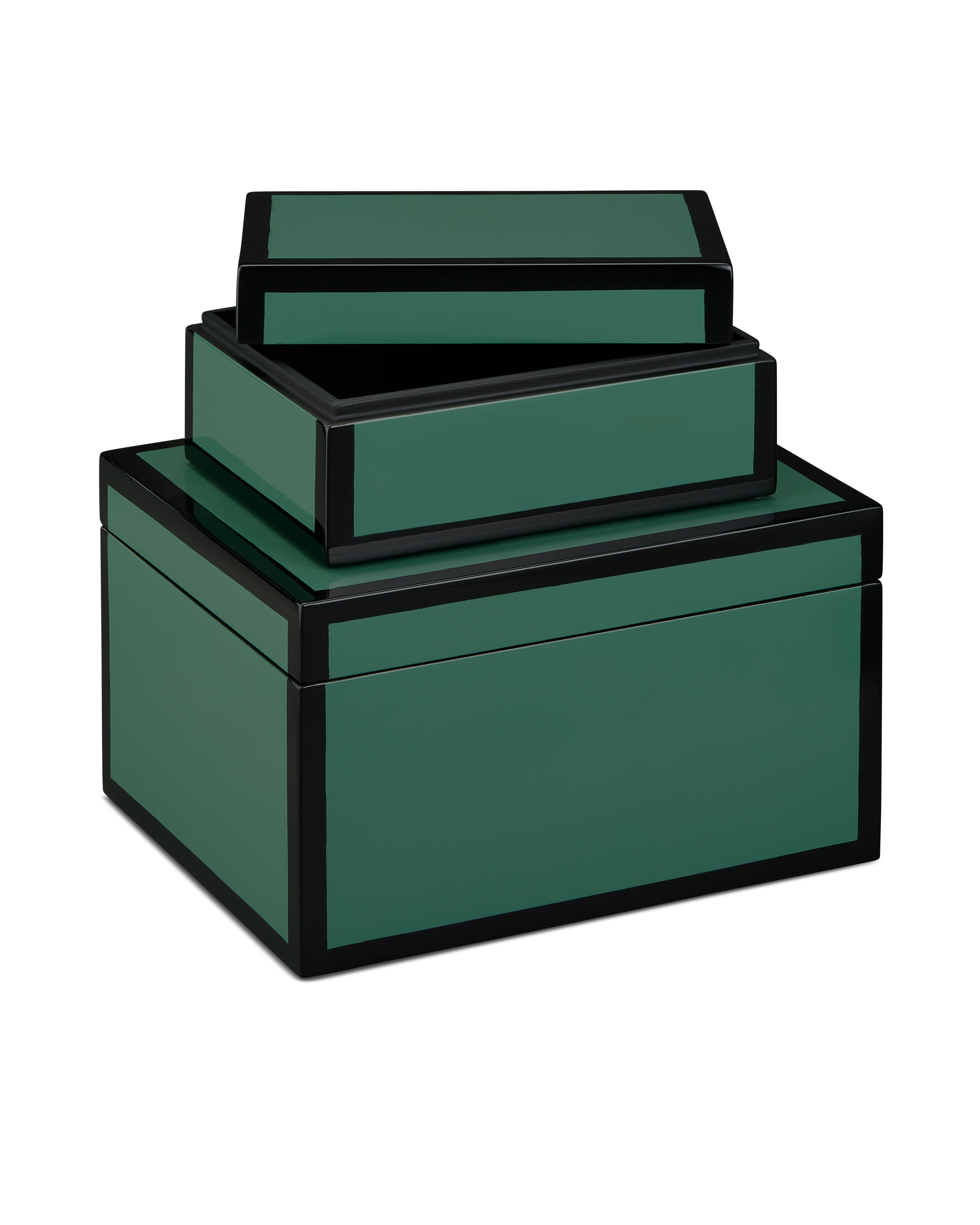 Green Lacquer Box Set of 2 - Thumbnail 2